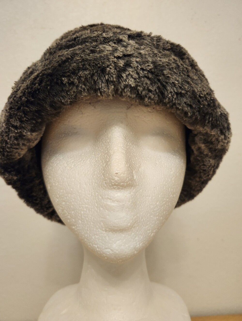 Faux Fur Bucket Hat - Dark Brown